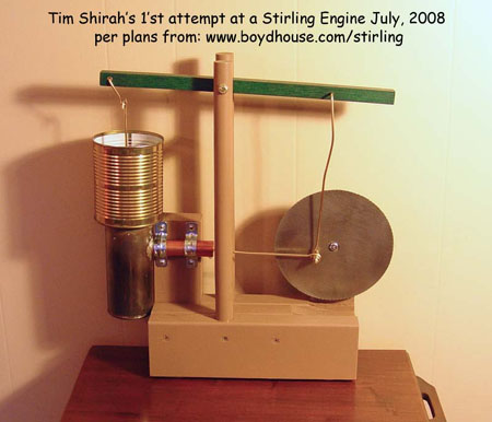 Tim Shirah stirling engine