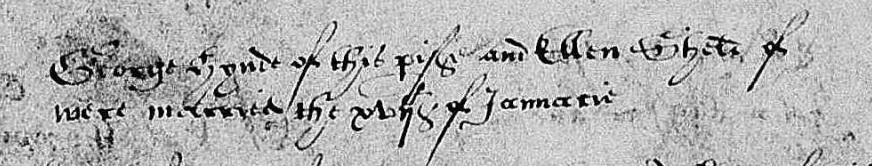 Marriage
        for George Hynd 1561