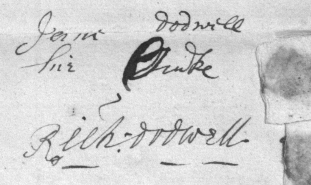 Richard and Jane Dodwell signature
